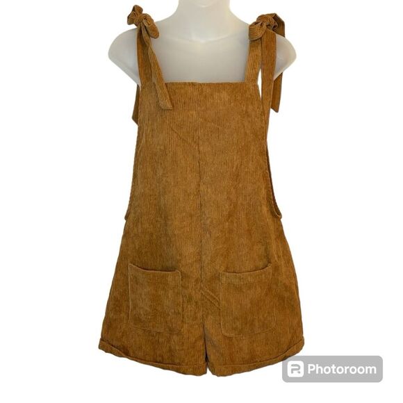 SHEIN Tan Corduroy Romper Size XS - Picture 1 of 6